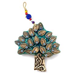Tree of Life With Golden Leaves Handmade Vintage Ceramic Hanging Wall Decoration