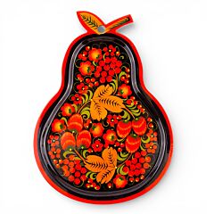 Khokhloma Wooden Handmade Pear Tray 