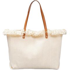 White Canvas Beach Bag