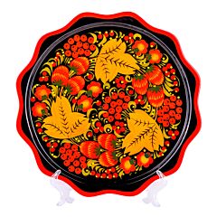 Khokhloma Round Wooden Tray