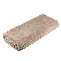Camellia Beige Jacquard Cotton Terry Throw Blanket
