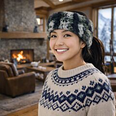 Multicolor Women's Rabbit Fur Headband