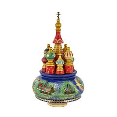 Saint Basils Cathedral Handmade Music Box in Blue 