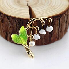 Lily of the Valley Rhinestone Brooch