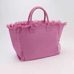 Large Canvas Summer Handbag in Pink