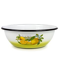 Lemon Steel Enamelware Mixing Bowl