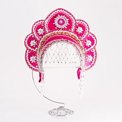 Crimson Traditional Handmade Kokoshnik Headdress 