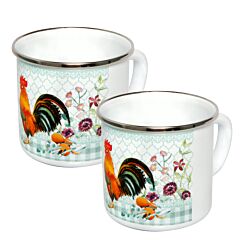 Golden Rooster Enameled Aluminum Mugs Set of 2 - 0.76-qt. (0.72 L)
