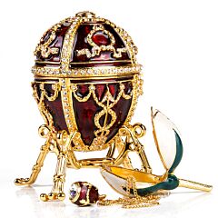 Rosebud Egg Jewelry Box with Pendant