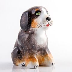 Puppy Handmade Ceramic Figurine. Majolica