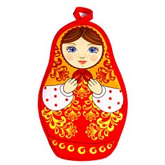 Khokhloma Patterns Nesting Doll Potholder