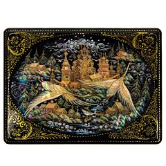 Winter in the North Lacquer Miniature Handmade Jewelry Trinket Box