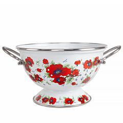 Poppies Enamel Colander / Strainer