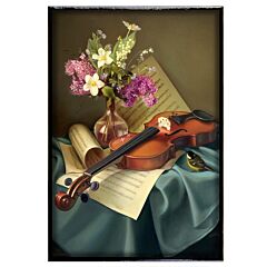 Still Life with Violin Wooden Jewelry Trinket Box 