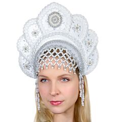 Elena Kokoshnik Headdress white