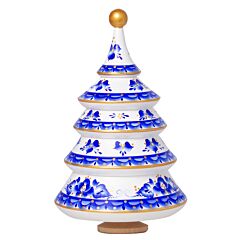 Handmade Blue and White Wood Musical Christmas Tree