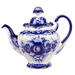Gzhel Tulip Porcelain Teapot