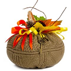 Lucky Horseshoe Handmade Rustic Green Textile Pumpkin 