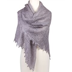Gray Orenburg Hand Knit Goat Down Shawl