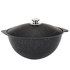 Kazan for Making Pilaf with Lid (dark marble)