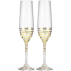 Viola Gold Spiral Champagne Flutes Set of 2