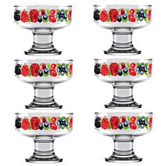 Wild Berry Dessert Glass Bowl Set of 6