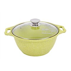Trendy Style Non-Stick Pot with Glass Lid (lime)