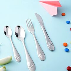 Fruits and Berries Children's Stainless Steel Flatware Set of 4