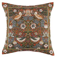 William Morris Red Birds Pattern Tapestry Pillow