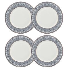 Noble Cobalt Lace Bone China Deep Plate Set of 4