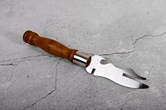 Fork / Knife with Wooden Handle for Removing Meat from Skewer