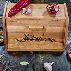 Wooden Bread Box with Cutting Board