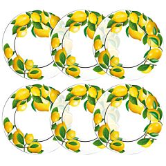 Lemons Glass Dessert Plates Set of 6