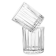 Old Fashioned Crystal Straight Line Cut Glasses Set of 6