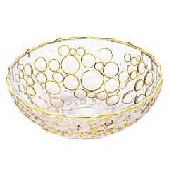 Lisboa Collection Bohemian Style Hand Painted Glass Bowl