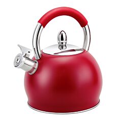 3.2-qt Red Matte Stainless Steel Whistling Kettle
