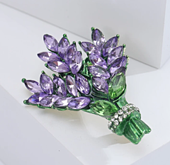 Lavender Rhinestone Brooch