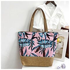 Pink Tropical Beach Tote Bag
