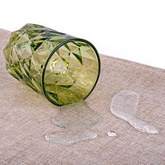 Waterproof Faux Linen Tablecloth Beige