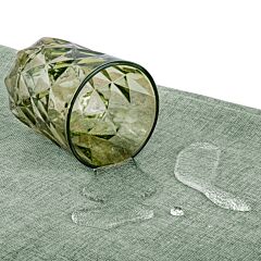 Waterproof Faux Linen Tablecloth in Green
