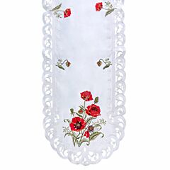 Red Poppy Long Textile Table Runner