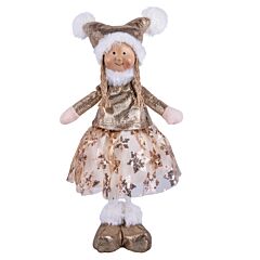 15" Gold Snow Girl Handmade Christmas Decor Collectible Doll