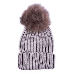 Grey Hat For Kids with Pompom