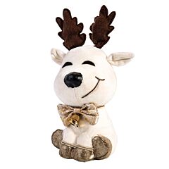 10.2" White and Gold Candy Deer Christmas Decoration