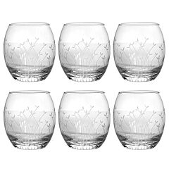 Nova Hand-Etched Stemless Glasses Set of 6