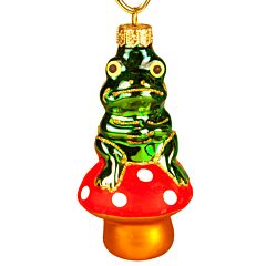 Frog on a Toadstool Christmas Ornament