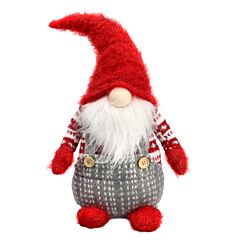 19.7" Gnome with Red Hat Fabric Christmas Decoration