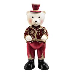 23.6" Red and Gold Bear Christmas Decoration