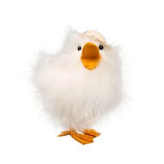 White Duck in Hat with Natural Duck Down Easter Decoration