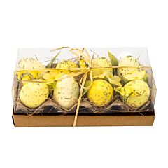 Easter Eggs Set of 8 Yellow, Gold and Ivory